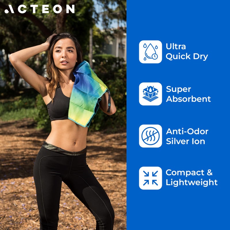 Acteon Quick Dry Microfiber Gym Towel, 4 Pack Odor-Free, Super Absorbent Workout Towels, Body Sweat - Image 5